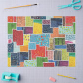 Farbenfrohes abstraktes Patchworkmuster Seidenpapier (Basteln)
