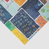 Farbenfrohes abstraktes Patchworkmuster Seidenpapier (Detail)