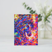 Farbenfrohes abstraktes Pferdeportrait Impasto Postkarte (Stehend Vorderseite)