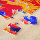 Farbenfrohes abstraktes Pferdeportrait Impasto Puzzle (Seite)