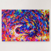 Farbenfrohes abstraktes Pferdeportrait Impasto Puzzle (Horizontal)