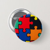 Farbenfrohes abstraktes Puzzle-Teil-Muster nahtlos Button (Vorne & Hinten)