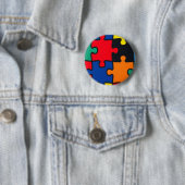 Farbenfrohes abstraktes Puzzle-Teil-Muster nahtlos Button (Beispiel)
