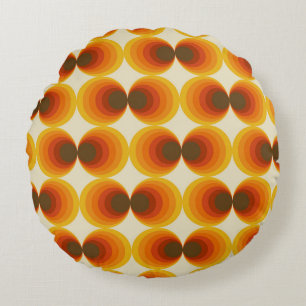 Farbenfrohes abstraktes Retro-Geometrie-Muster Rundes Kissen