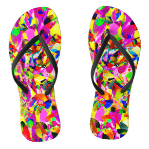 Farbenfrohes abstraktes Spektrum-Muster Badesandalen