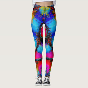Farbenfrohes abstraktes Stichmuster Leggings