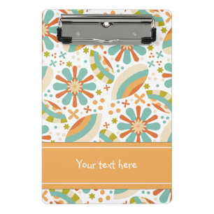 Farbenfrohes abstraktes Vintage-Design mit Blumen Mini Klemmbrett
