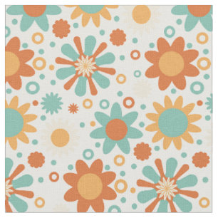 Farbenfrohes abstraktes Vintage-Design mit Blumen Stoff