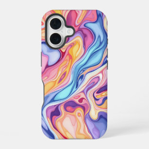 Farbenfrohes abstraktes Wirbel-Fluid-Muster iPhone 16 Hülle