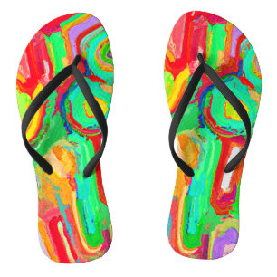 Farbenfrohes Abstraktionsmuster Badesandalen