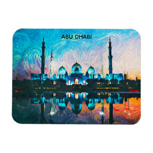 Farbenfrohes Abu Dhabi UAE Ölbild Magnet