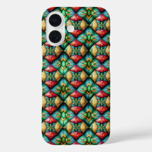 Farbenfrohes afrikanisch inspiriertes geometrische iPhone 16 hülle