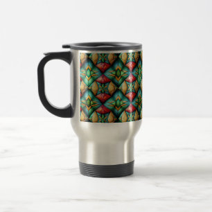 Farbenfrohes afrikanisch inspiriertes geometrische reisebecher