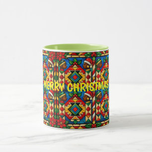 Farbenfrohes afrikanisch inspiriertes geometrische tasse