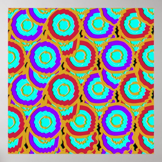 Farbenfrohes algorithmisches geometrisches Muster. Poster (Vorne)