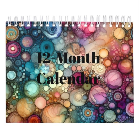 Farbenfrohes Alkohol-Tinten-Design Kalender (Titelbild)