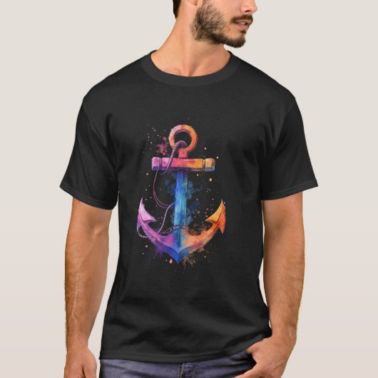 Farbenfrohes Ankerdesign T-Shirt (Vorderseite)