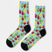 Farbenfrohes Apfel-Muster Socken (Linkes Detail)