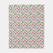 Farbenfrohes Aquarell-Blumenmuster | Nahtloser Flu Fleecedecke (Vorderseite)