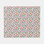 Farbenfrohes Aquarell-Blumenmuster | Nahtloser Flu Fleecedecke (Vorderseite (Horizontal))