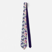 Farbenfrohes Aquarell-Schmetterlinge-Blumen-Muster Krawatte (Vorderseite)