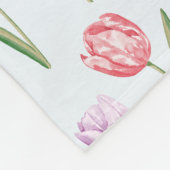 Farbenfrohes Aquarell-Tulpen-Blumenmuster Fleecedecke (Ecke)