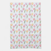 Farbenfrohes Aquarell-Tulpen-Blumenmuster Geschirrtuch (Vertikal)