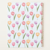 Farbenfrohes Aquarell-Tulpen-Blumenmuster Planer (Rückseite)