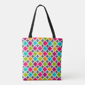 Farbenfrohes Argyle-Blumenmuster Tasche (Rückseite)