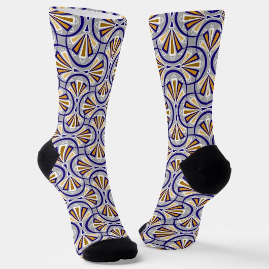 Farbenfrohes Art-Deco-Muster. Socken (Gewinkelt)