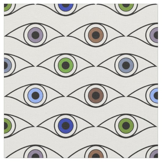 Farbenfrohes Augen Musterdesign Stoff (Nahaufnahme)