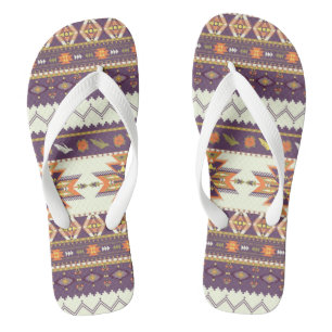 Farbenfrohes Aztekenmuster Badesandalen