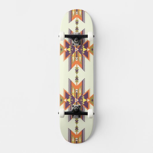 Farbenfrohes Aztekenmuster Skateboard (Vorderseite)