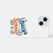 Farbenfrohes Back-to-School-Typografie-Design iPhone 15 Hülle (Rückseite (Horizontal))