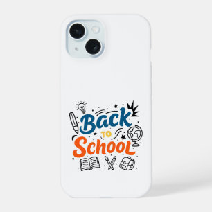 Farbenfrohes Back-to-School-Typografie-Design iPhone 15 Hülle