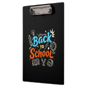 Farbenfrohes Back-to-School-Typografie-Design Klemmbrett (Links)