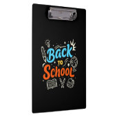 Farbenfrohes Back-to-School-Typografie-Design Klemmbrett (Rechts)
