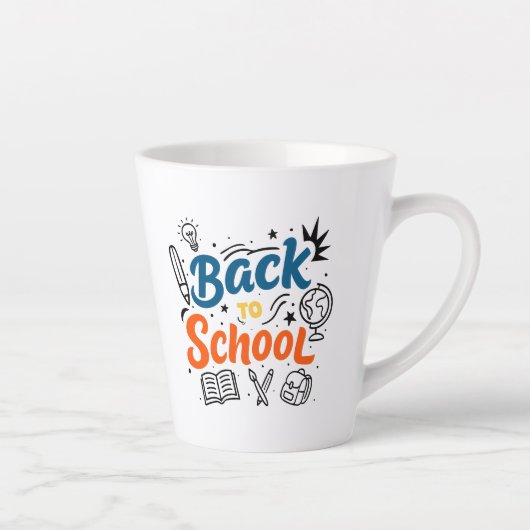 Farbenfrohes Back-to-School-Typografie-Design Milchtasse (Rechts)