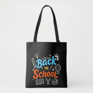 Farbenfrohes Back-to-School-Typografie-Design Tasche