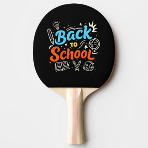 Farbenfrohes Back-to-School-Typografie-Design Tischtennis Schläger