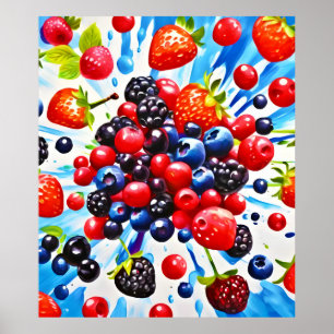 Farbenfrohes Beeren-Fest-Design Poster