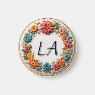 Farbenfrohes besticktes Alphabet-Design Magnet