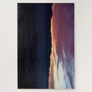 Farbenfrohes bewölktem Sonnenuntergang-Rätsel Puzzle