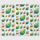 Farbenfrohes Blätter-Wrap-Papier Geschenkpapier (Flach)