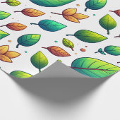 Farbenfrohes Blätter-Wrap-Papier Geschenkpapier (Ecke)