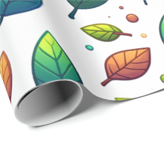 Farbenfrohes Blätter-Wrap-Papier Geschenkpapier