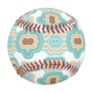 Farbenfrohes blau/braun/beiges Medaillon Baseball