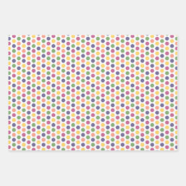 Farbenfrohes Blau, Gelb, Grün und Rosa Muster Geschenkpapier Set