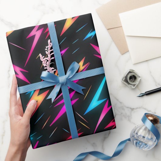 Farbenfrohes Blitzmuster Geschenkpapier (Schenken)