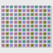 Farbenfrohes Blumen-Pop-Art-Muster Geschenkpapier (Flach)